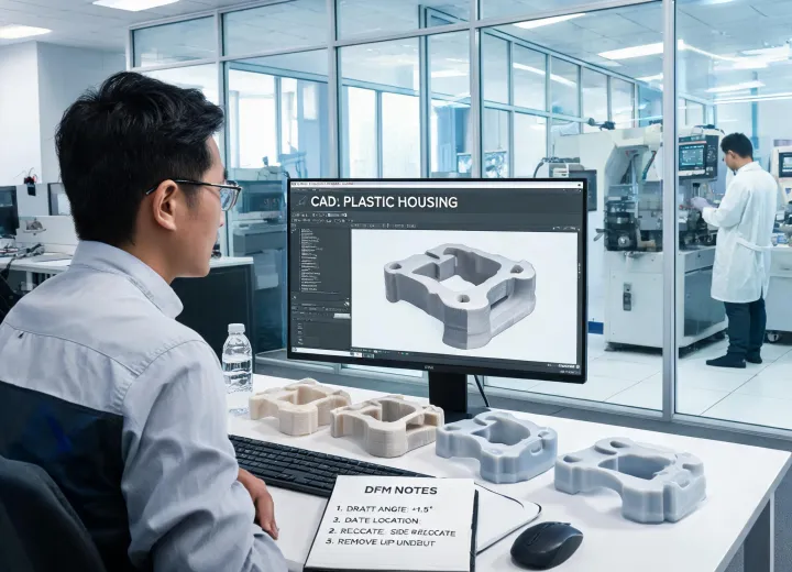 Engineer reviewing CAD manufacturing quote